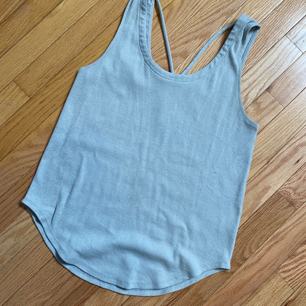 Chaser Brand Ribbed Tank With Strap Back